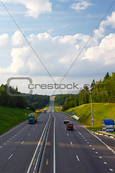 road and the forest around