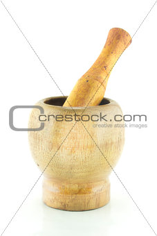 wooden mortar