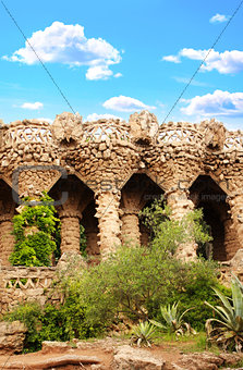 Columns in park Guell, Barcelona