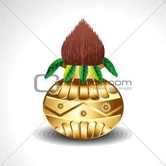 Golden Kalash With Coconut