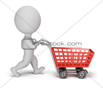 3d small people - shopping cart