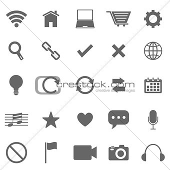 Web icons on white background