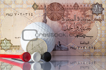 Egyptian money and golf equipments