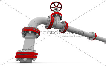 White pipe and valve