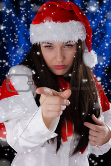 Christmas Girl Pointing