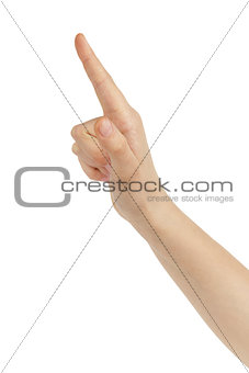 female teen hand clicking something