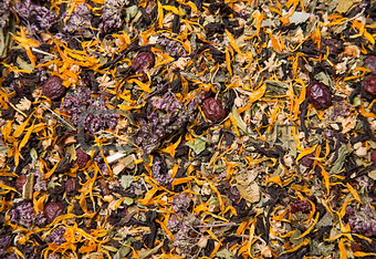 Texture of healthy herbal tea 