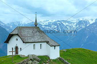 Lovely old Mountain Church in Village of Bettmeralp(Switzerland)