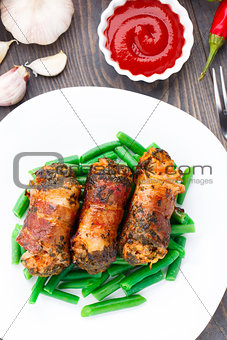 Bacon wrapped cutlet