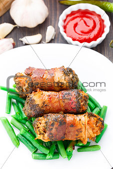 Bacon wrapped cutlet