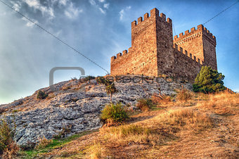 Tower of Genoa fortress in Sudak Crimea 