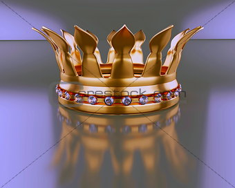 Gold crown with diamond