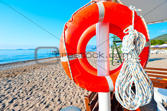 lifebuoy on the beach