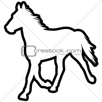 vector silhouette of horse