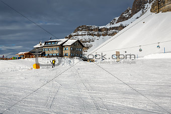 Ski Restaurant in Madonna di Campiglio Ski Resort, Italian Alps,