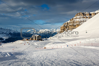 Ski Restaurant in Madonna di Campiglio Ski Resort, Italian Alps,