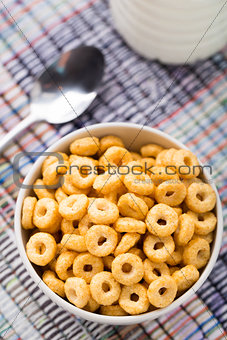 Bowl of honey corn rings