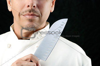 Chef Displays Knife