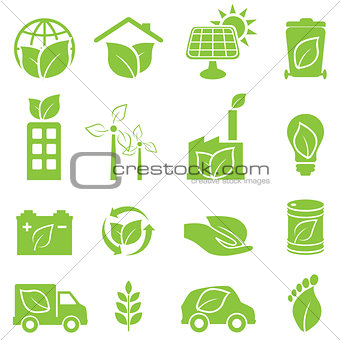 Green eco and environment icons