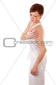 woman having a shoulder pain