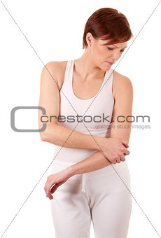 woman having a elbow pain