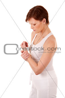 woman having a wrist pain