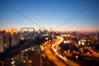 Kuala Lumpur Skyline with Highway Blurred Background