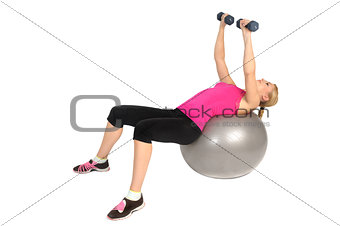 Dumbbell Chest Fly on Stability Fitness Ball Exercise