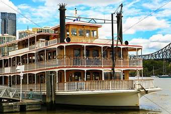 Old fashioned classic Ferry, Brisbane River.