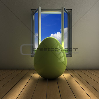 Egg on a window