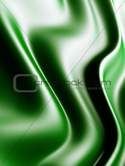 Abstract background from waves from green gentle silk