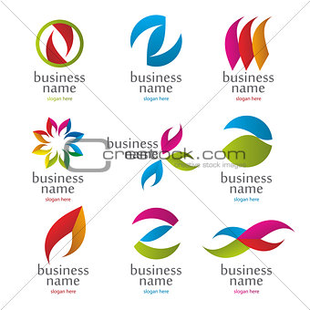 vector collection of abstract colored logos