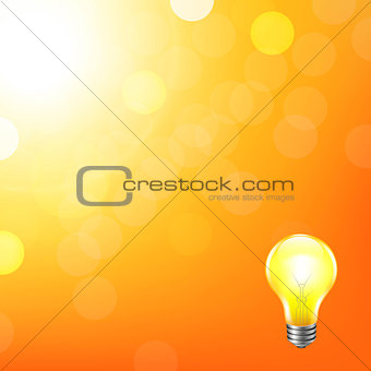 Orange Background With Bokeh And Lamp