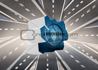 Composite image of innovate on abstract screen