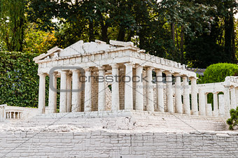 Detailed miniature model of Parthenon in Acropolis, Athens