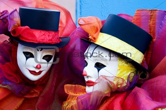 Two clowns - close up