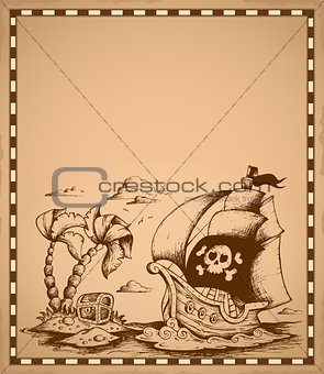 Pirate theme drawing on parchment 2