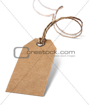 Blank price or address tag isolated on white
