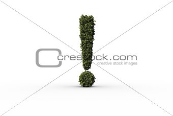 Exclamation mark made of leaves