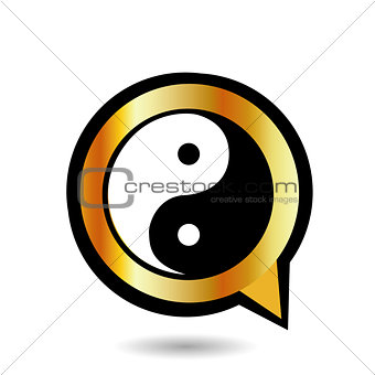 Alphabet Q with ying and yang symbol