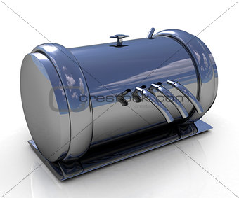 Abstract chrome metal pressure vessel