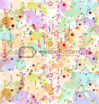 Confetti holiday background, grunge colorful backdrop 