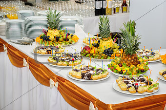 Rich banquet dessert table