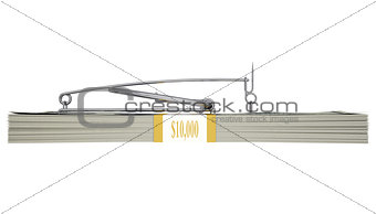 Mousetrap on a pack of money. Business concept
