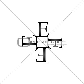 Artwork with alphabet E