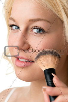 closeup makeup applying 