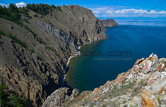 Coastal cliffs. Lake Baikal, Russia.
