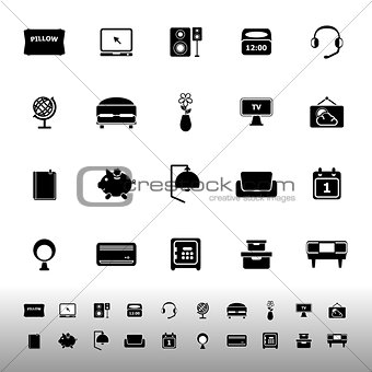 Bedroom icons on white background