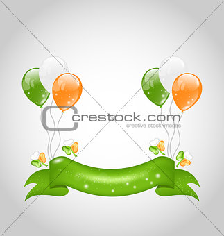 Irish balloons with clovers and ribbon for St. Patrick's Day