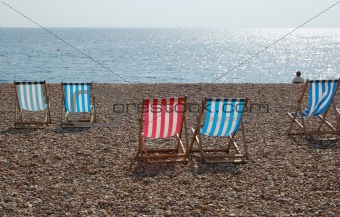 Deck Chairs on the Brighton Beach